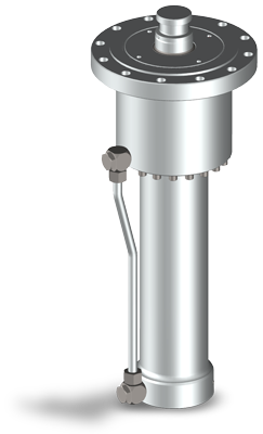 Cilindro idraulico con corsa rapida e corsa di forza