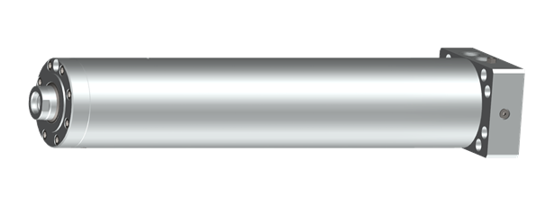 Cilindro idraulico come colonna di guida in telai di colata