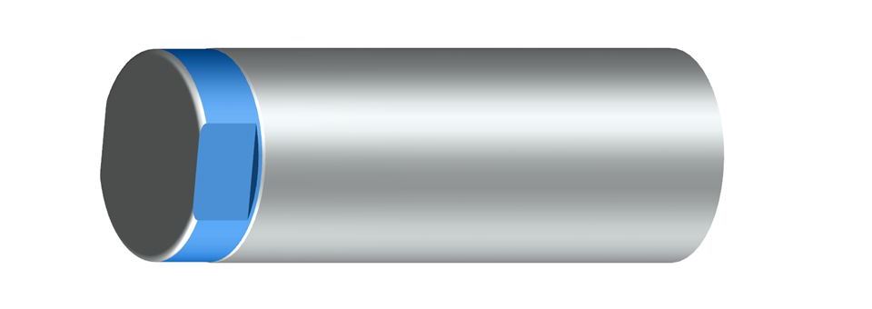 Apertura in chiave sull'estremità dello stelo pistone